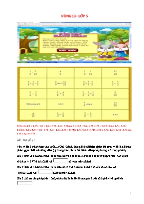 Đề thi violympic Toán Khối 5 - Vòng 13